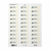 Siamese Kat Vlinder Monogram Initiaal A Adres Etiket (Full Sheet)