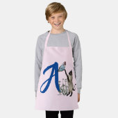 Siamese Kat Vlinder Monogram Initiaal A Schort (Gedragen)