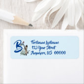 Siamese Kat Vlinder Monogram Initiaal B Adres Etiket (Insitu)