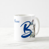 Siamese Kat Vlinder Monogram Initiaal B Naam Koffiemok (Voorkant rechts)