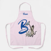 Siamese Kat Vlinder Monogram Initiaal B Naam Schort (Voorkant)
