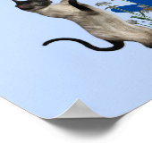 Siamese Kat Vlinder Monogram Initiaal D Poster (Hoek)