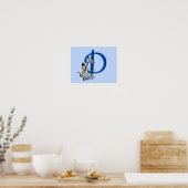 Siamese Kat Vlinder Monogram Initiaal D Poster (Keuken)