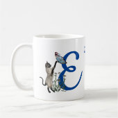 Siamese Kat Vlinder Monogram Initiaal E Naam Koffiemok (Links)