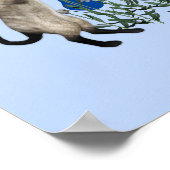 Siamese Kat Vlinder Monogram Initiaal F  Poster (Hoek)