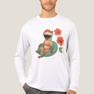Siamese kat voor Kerstmis in juli Beach thema Tri-Blend Shirt