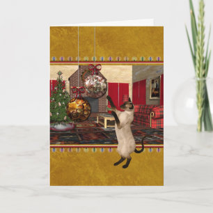 Siamese kat - Vrolijk kerstfeest Feestdagen Kaart