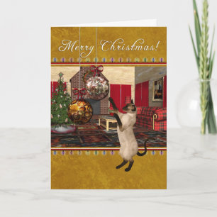 Siamese kat - Vrolijk kerstfeest Feestdagen Kaart