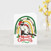 Siamese Kat Vrolijk Kerstfeest Kaart (Gele Bloem)