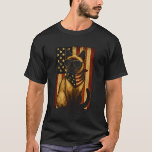 Siamese Kat VS Amerika Vlag Mannen Vrouwen 4 juli T-shirt
