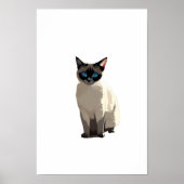 Siamese Kat Wall Art Elektrische Blauwogige Kat Li Poster (Voorkant)
