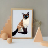 Siamese Kat Wall Art Elektrische Blauwogige Kat Li Poster