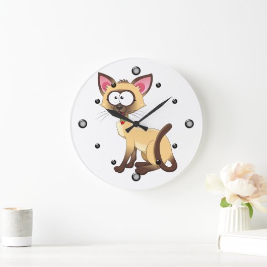 Siamese Kat wandklok (Huis)