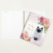 Siamese kat Waterverf illustratie meisje Planner (Display)