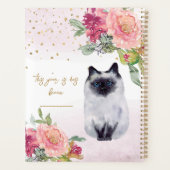 Siamese kat Waterverf illustratie meisje Planner (Achterkant)