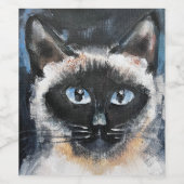 Siamese kat wijn etiket (Enkel label)