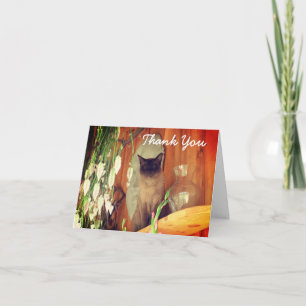 Siamese kat zit te zitten Dank u wel Bedankkaart