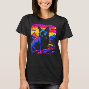 Siamese Kat Zonsondergang T-shirt