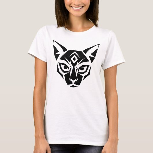 Siamese kat zwart-wit illustratie Elegant A T-shirt (Voorkant)