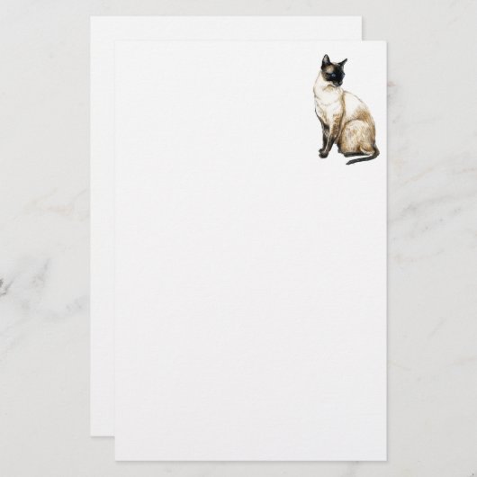 Siamese kattebakkerij briefpapier (Voorkant / Achterkant)