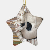 Siamese katten alleen Chillin! Keramisch Ornament (Links)