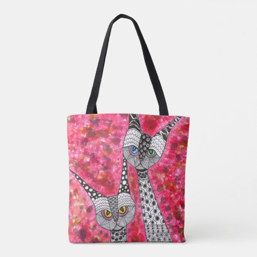 Siamese katten Canvas tas (Achterkant)