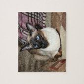 Siamese katten die op een bank wegvallen legpuzzel (Verticaal)