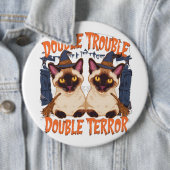 Siamese katten en krakende deuren ronde button 6,0 cm (In situ)