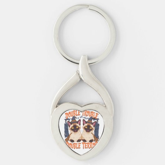 Siamese katten en krakende deuren sleutelhanger (Voorkant)