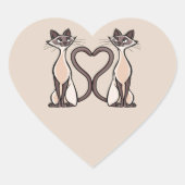 Siamese katten Harthart ticker Hart Sticker (Voorkant)