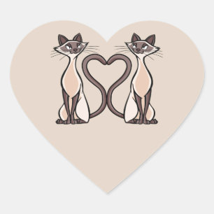 Siamese katten Harthart ticker Hart Sticker
