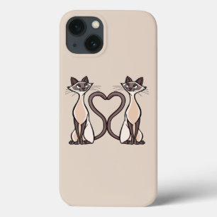 Siamese Katten Heart Case-Mate iPhone Case