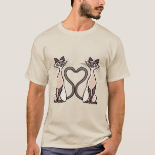 Siamese Katten Heart T-shirt