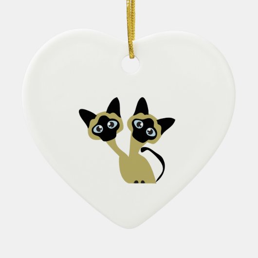 Siamese katten keramisch ornament (Voorkant)