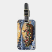 Siamese Katten Kerst Boot Vakantie Bagagelabel (Voorkant verticaal)