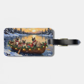Siamese Katten Kerst Boot Vakantie Bagagelabel (Achterkant horizontaal)