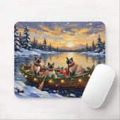 Siamese Katten Kerst Boot Vakantie Muismat (Met muis)