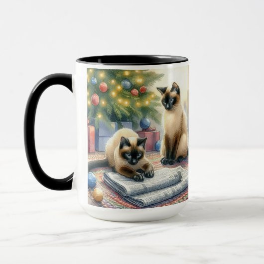 Siamese Katten Kerst Koffie Mok Cup (Links)