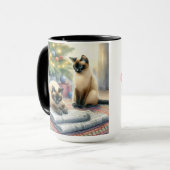 Siamese Katten Kerst Koffie Mok Cup (Voorkant links)