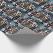 Siamese Katten Kerst Sneeuw Vakantie Cadeaupapier (Hoek)