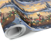 Siamese Katten Kerstboot Vakantie Cadeaupapier (Rol Hoek)