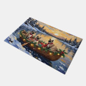 Siamese Katten Kerstboot Vakantie Deurmat (Schuin)