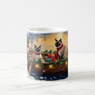 Siamese Katten Kerstboot Vakantie Koffiemok