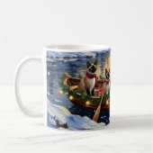Siamese Katten Kerstboot Vakantie Koffiemok (Links)
