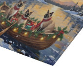 Siamese Katten Kerstboot Vakantie Snijplank (Hoek)