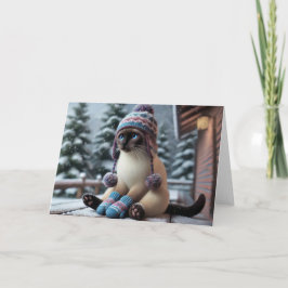 Siamese Katten Kerstkaart Feestdagen Kaart
