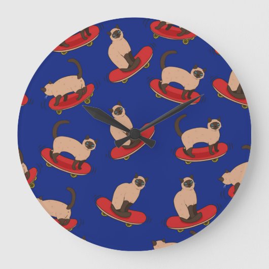 Siamese Katten Skateboards: Patroon Grote Klok (Voorkant)