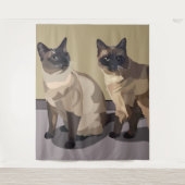 Siamese Katten Tapijt Wandkleed (Voorkant)