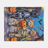 Siamese Katten Trick-or-Treating Halloween Kostuum Fleece Deken (Voorkant (Horizontaal))