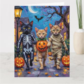 Siamese Katten Trick-or-Treating Halloween Kostuum Kaart (Voorkant)